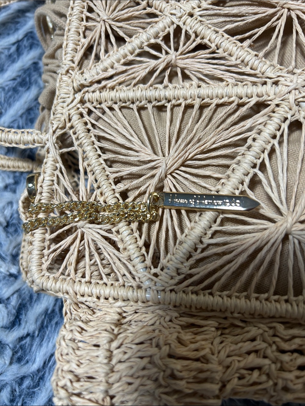 House of Harlow 1960 Woven Geometric Straw Shoulder Bag in Natural NWT - Picture 12 of 13